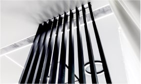 Стандартная высота перегородки – до 2,9 м. Возможно установить рейки до 4 м.